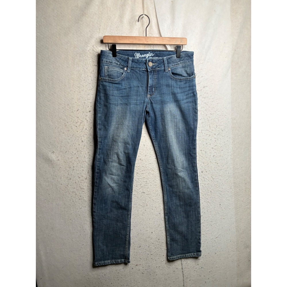 Wrangler Straight Leg Jeans Medium Wash Blue Denim 7x32 09MWTMS